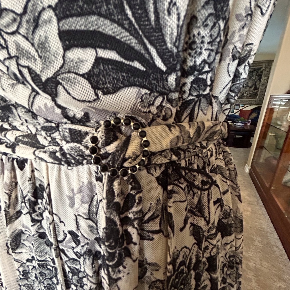 Black & Ivory Enchanted Floral Mesh Maxi Dress NWT Size 12 Fairy Whimsy Goth - Picture 7 of 9